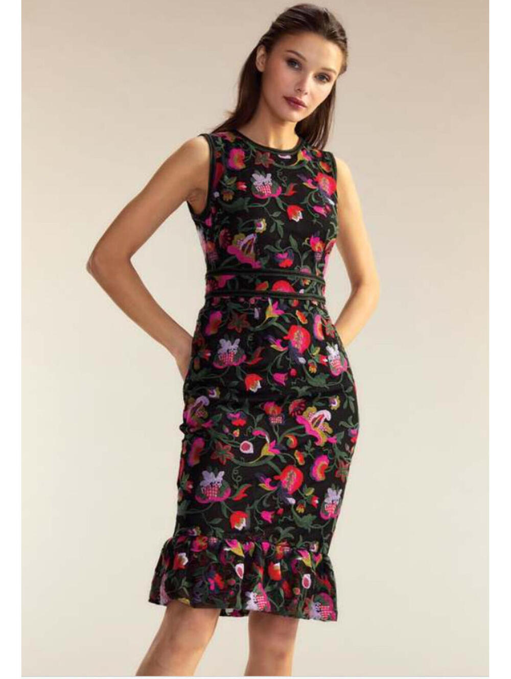 Cynthia Rowley Embroidered Sleeveless Midi Dress, $545 NWT, Size 2 #2434